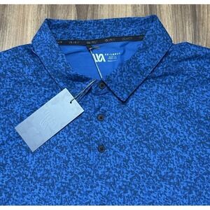 VRST Men's Pebble Street Print Blue Short Sleeve Performance Golf Polo Sz 2XL